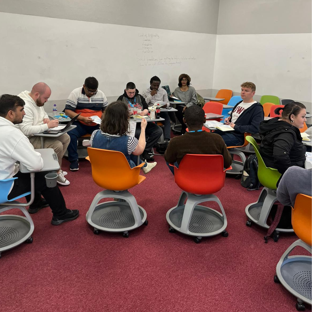 A group of student reps having a discussion