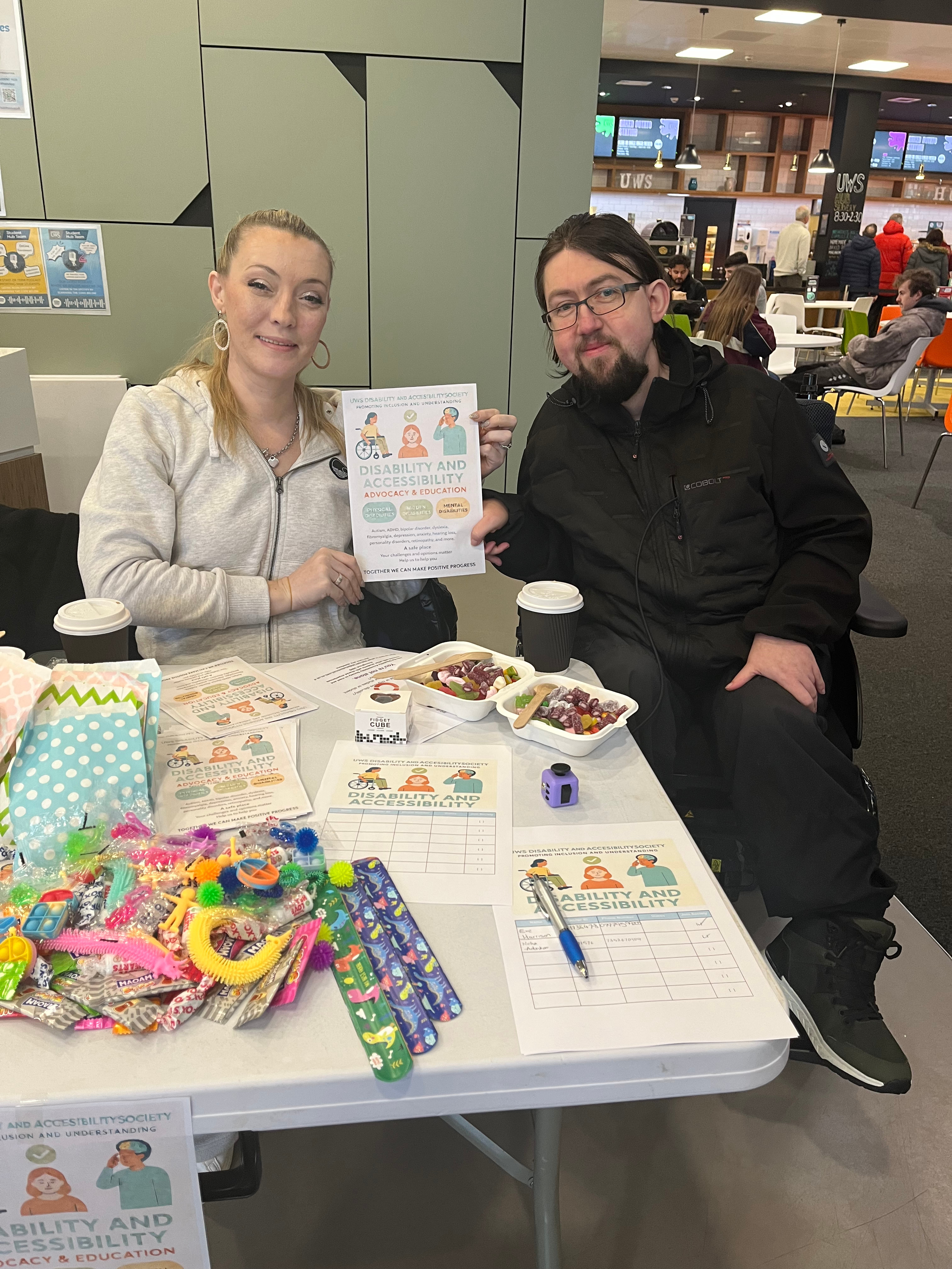 Two students campaigning for improved Disabled Student rights